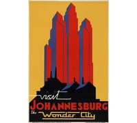 TX121 Vintage Visit Johannesburg Wonder City South Africa Travel Poster Re-Print - A3 (432 x 305mm) 16.5" x 11.7"
