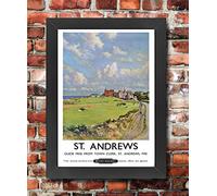 TX166 Vintage St. Andrews Scotland Railway Travel Tourism Advertisement Framed Poster Print Re-Print - A3