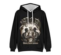 TX2 Merch MAD Skeleton Hoodie Long Sleeve Tour Fan Merch Pullovers Album Unisex Casual Outfits (BLACK,L)