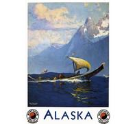 TX243 Vintage 1920's Alaska America Railway Travel Poster Re-Print - A4 (297 x 210mm) 11.7" x 8.3"