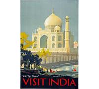 TX28 Vintage 1930's Taj Mahal India Indian Travel Poster Re-Print Reproduction Print Card - A5 (148mm x 210mm)