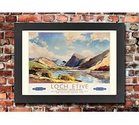 TX291 Vintage Loch Etive Scotland British Railway Travel Tourism Advertisement Framed Poster Print Re-Print - A4