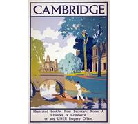 TX32 Vintage 1930 LNER CAMBRIDGE Railway Travel Poster Re-Print - A4 (297 x 210mm) 11.7" x 8.3"