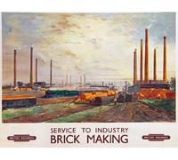 TX335 Vintage Brick Making Industry British Railway Travel Poster Re-Print - A3 (432 x 305mm) 16.5" x 11.7"