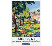 TX420 Vintage HARROGATE North Yorkshire British Railway Travel Retro Poster Re-Print - A3 (432 x 305mm) 16.5" x 11.7"