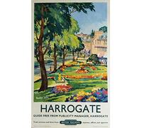 TX420 Vintage HARROGATE North Yorkshire British Railway Travel Retro Poster Re-Print - A4 (297 x 210mm) 11.7" x 8.3"