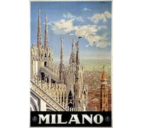 TX85 Vintage 1920's Italy Italian Milano Milan Travel Poster Re-Print - A4 (297 x 210mm) 11.7" x 8.3"