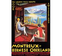 TX99 Vintage Switzerland Montreux Bernese Oberland Swiss Electric Railway Travel Poster Re-Print - A4 (297 x 210mm) 11.7" x 8.3"