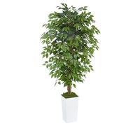 TXABL Artificial Ficus Tree 180 CM Artificial Plants Indoor Trees Decorative Artificial Trees 6FT Tall Fake Plants Faux Ficus Tree Fig House Plant Green Lifelike Home Outdoor Decor