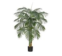 TXABL Artificial Golden Cane Palm Tree 150 CM, Fake Palm Tree with Realistic Trunks, Faux Plants for Indoor Home Décor with Black Planter