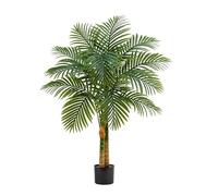 TXABL Artificial Palm Tree Indoor Plant 120CM Tall Fake Tropical Palms Tree in Pot Faux Areca Palm Plants with Real Bark Design for Home Office Living Room Bedroom Farmhouse Outdoor Decor