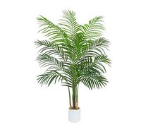 TXABL Artificial Palm Tree Indoor Plants 150 CM Fake Areca Palm Plant in White Pot, Faux Tropical Floor Plant Artificial Silk Plants for Home Office Living Room Farmhouse Modern Decor Indoor Outdoor