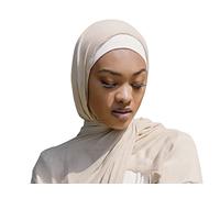 Txameru Hijab for Women Hijab Scarf Muslim Rayon Crinkle Hijab with Fringe Edge, Beige, Large