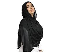Txameru Women's Hijab Viscose Hijab for Women Muslim Cotton Hijab Fashion Hijab Scarf, Black, Standard