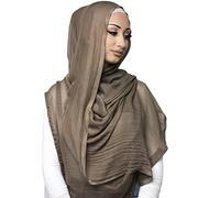 Txameru Women's Hijab Viscose Hijab for Women Muslim Cotton Hijab Fashion Hijab Scarf, Khaki, Standard