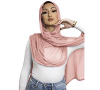 Txameru Women's Viscose Hijab Muslim Cotton Fashion Scarf, Pink, Standard
