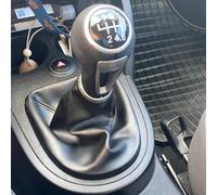 TXBZQKJ Car Gear Shift Stick Knob Gaiter Boot Cover For Seat Leon I II TDI Cupra R Sport FR, 6 Speed Gear Shift Knob Kit,Black Leather Dust-Proof Cover Frame Replacement