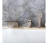 TXCLTS 3-Hole Bathtub Tap Brushed Single Handle Three Holes Bathtub Mixer Tap Bath Taps with Shower Bathroom Tub Tap Cold and Cold Multifunction Basin Mixer Taps Bathroom