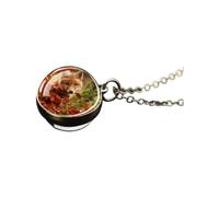 TXCLTS 925 Sterling Silver Fox Necklace For Women And Men, Lovely Red Fox Necklace Cute Animal Double Side Glass Pendant, Fox Girl Gold Initial Necklace, Fox Jewelry For Women, Therian Jewelry