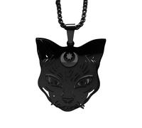 TXCLTS 925 Sterling Silver Goth Wicca Black Cat Necklace For Women, Heptagram Witchcraft Black Cat Charm - Halloween Cat Necklace, Black Cat Jewelry, Black Cat Choker Necklace For Women
