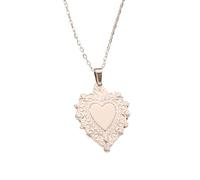 TXCLTS 925 Sterling Silver Gothic Catholic Sacred Heart Necklace For Women Men, Sacred Heart Of Jesus Necklace - Vintage Sacred Heart Pendant, Jesus Heart Necklace For Christmas