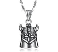 TXCLTS 925 Sterling Silver Retro Punk Style Men's Cross Lucky Bell Wing Knight Bell Keychain Motorcycle Riding Guardian Bell Accessories - Guardian Pendant, Guardian Necklace, Pendant
