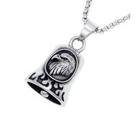 TXCLTS 925 Sterling Silver Retro Punk Style Men's Cross Lucky Bell Wing Knight Bell Keychain Motorcycle Riding Guardian Bell Accessories - Guardian Pendant, Guardian Necklace, Pendant