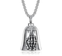 TXCLTS 925 Sterling Silver Retro Punk Style Men's Cross Lucky Bell Wing Knight Bell Keychain Motorcycle Riding Guardian Bell Accessories - Guardian Pendant, Guardian Necklace, Pendant
