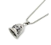 TXCLTS 925 Sterling Silver Retro Punk Style Men's Cross Lucky Bell Wing Knight Bell Keychain Motorcycle Riding Guardian Bell Accessories - Guardian Pendant, Guardian Necklace, Pendant