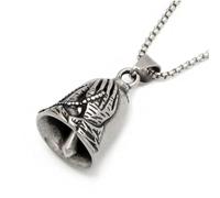 TXCLTS 925 Sterling Silver Retro Punk Style Men's Cross Lucky Bell Wing Knight Bell Keychain Motorcycle Riding Guardian Bell Accessories - Guardian Pendant, Guardian Necklace, Pendant