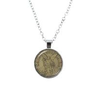 TXCLTS 925 Sterling Silver Saint Michael Necklace For Women And Men, Glass Gem Necklace Archangel .Michael Protect Me Saint Shield Protection Charm, Michael Necklace, Saint Michael Pendant For Men