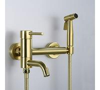 TXCLTS Bidet Sprayer Kit for Toilet Brushed Gold Bidet Attachment Faucet Sprayer Kit for Toilet Single Function Hot and Cold Hand Held SprayerToilet Attachment Stainless Steel