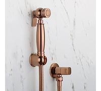 TXCLTS Bidet Sprayer Kit for Toilet Rose Gold Single Handle Bidet Tap Sprayer Wall Mounted Cold Water Faucet Single Hole Bathroom Bidet Shower, C, Double Outlet