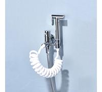 TXCLTS Bidet Tap Sprayer Wall Mounted Booster Sprayer Handheld Bidet Sprayer Kit Chrome-Plated Single Function Single Handle Toilet Bidet Douche Spray, Shower Hose, G