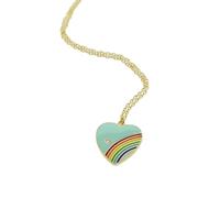 TXCLTS Colorful Enamel Rainbow Necklace For Women, Cute Rainbow Choker - Pride Beads Rainbow Heart Necklace, Rainbow Bridge Necklace For Summer Valentine Gifts