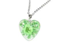 TXCLTS Dried Pressed Flowers For Women And Girls, 925 Sterling Silver Dried Flowers Necklaces Elegant Floral Teardrop And Heart Shapes, Forget Me Not Necklace, Pressed Flower Jewelry