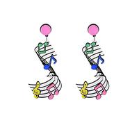 TXCLTS Earrings for Women Rainbow Color Acrylic Tassel Star Moon Stud Earrings Alien Universe Party Friend Gift