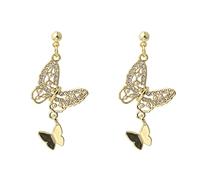 TXCLTS Earrings Super Fairy Temperament Everything Matching Asymmetrical Long Full Drill Butterfly Stud Earrings Earrings for Women Fashion