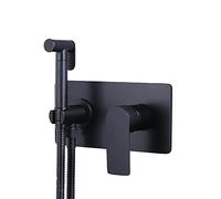 TXCLTS Hand Held Bidet Sprayer Black Wall Mounted Bathroom Toilet Bidet Mixer Spray Kit Single Handle Bathroom Shower Bidet Taps Spray Toilet Cleaning Faucet-A