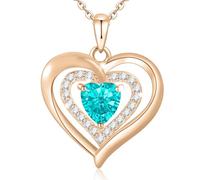 TXCLTS jewelry Birthstone for Women, Sterling Silver for Women, Forever Love Silver Heart with Birthstones as Anniversary/Birthday Gift for Mom, Wife, Girlfriend or Loved Ones Jewelry for girls