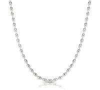 TXCLTS jewelry Sterling Silver Oval Rice Bead Strand Chain For Women & Girls - Made in Italy Comes With Gift Box Jewelry for girls