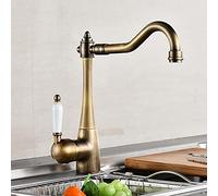 TXCLTS Kitchen Sink Tap for Bar Farmhouse Commercial, Antique Bronze Kitchen Faucets, 360 Rotate Swivel Faucet, Hot Cold Water Tap, Mixer Kitchen Sink Faucet