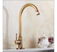 TXCLTS Kitchen Sink Tap for Bar Farmhouse Commercial, Fashion Single Cold Basin Faucet, Europe Style Total Brass Antique Bronze Kitchen Faucet, Swivel Kitchen Mixer Tap, Sink Tap