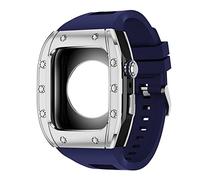 TXCLTS Luxury Modification Kit For Band 44mm 45mm Bracelet Correa Rubber Strap+Mod Kit Metal Case For iWatch 8 7 Band SE 6 5
