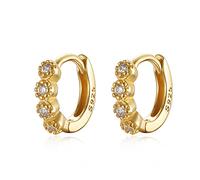 TXCLTS S925 Sterling Silver Zircon Stud Earrings Female Cute Gold Turtle Star Moon Fashion Jewelry Birthday Gift Clip Earring