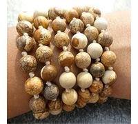 TXCLTS Shower Curtain Charm Jewelry 6mm Piure Stone Knotted Tassel 108 Bead Necklace Yoga Reiki Wristband Bead#14663 Shower Curtain