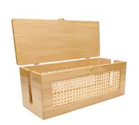 Txcucc Solid Wood Cable Management Box，- Cable Organizer Box and Power Strip Box for Electrical Cord Management - Under Desk Cord Organizer for TV Wires Computer Router & Power Strip,Patent Pending