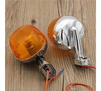 TXDBD Turning Indicators Motorcycle Chromed Front Rear Turn Signal Light For H&onda C50C C70 CD70 ST70 CT79 CT90 JH70 JL 70cc Turning Indicators Flasher Lamp(2 PCS)