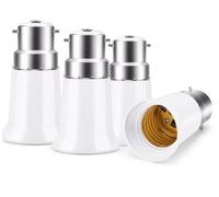 TXEN B22 to E27 Light Bulb Adapter Pack of 4, Bayonet BC to Edison Screw ES Lamp Socket Converter, Heat Resistant Light Bulb Holder for LED, CFL & Incandescent Bulbs
