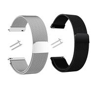 Txeouse 2 Pieces Watch Strap, Magnetic Stainless Steel Strap, 22/20/18 mm Milanese Mesh Strap, Quick Release Replacement Straps, Smartwatch Strap for Men and Women (18 mm)